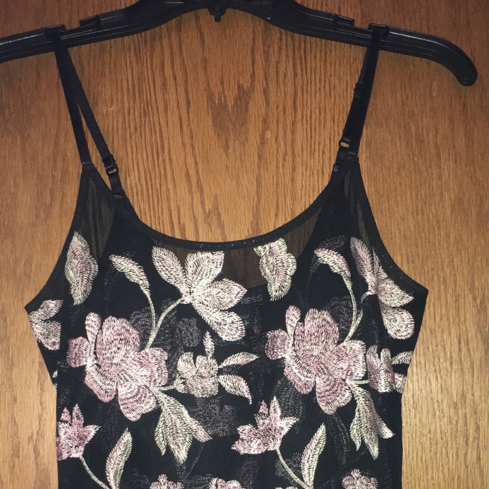 Sheer floral bodysuit
